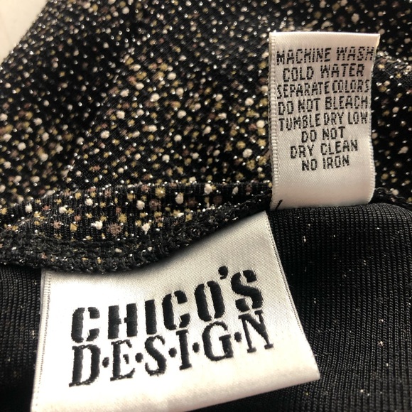 Chico’s design women’s top Size 2 Black Gold - Picture 3 of 7